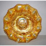 Australian marigold carnival glass master bowl