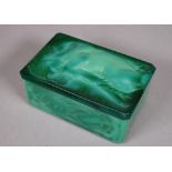 Art Deco Czech malachite glass trinket box