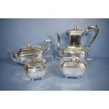 Four piece Art Deco silver plated tea & coffee