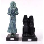 Two various Louvre Museum Egyptian replica figures