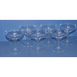 Set of six vintage hollow stem champagne glasses