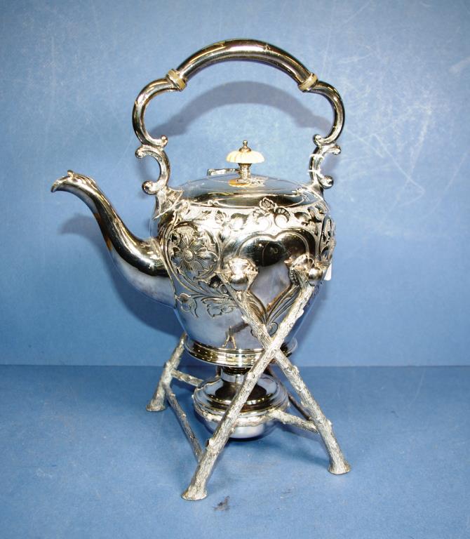 Vintage silver plated spirit kettle - Image 2 of 3