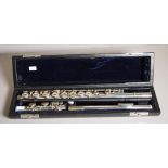 J.Michael silver plated cased flute