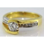 18ct two tone diamond dress ring