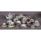 Collection miniature ceramic teaset pieces