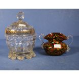 Victorian glass lidded pot