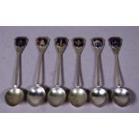 Set six Indian sterling silver coffee spoons