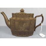 Georgian black felspathic stoneware teapot