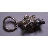 Victorian sterling silver child's rattle & whistle