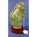 Chinese vintage carved jade lidded ewer