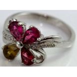 Silver tourmaline dress ring