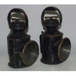 Two NSW Railways guard's oil lamps