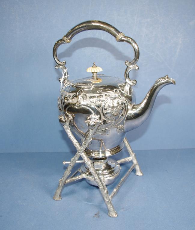 Vintage silver plated spirit kettle