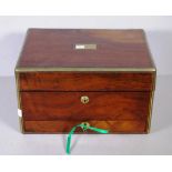 Vintage rosewood brass bound jewellery box