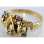 9ct yellow gold diamond dress ring