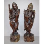 Two vintage carved oriental figures