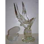 Tall glass seagull figure