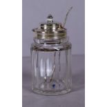 Victorian sterling silver lidded condiment jar