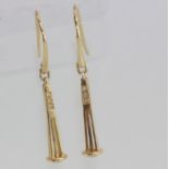 9ct yellow gold and diamond drop earrings