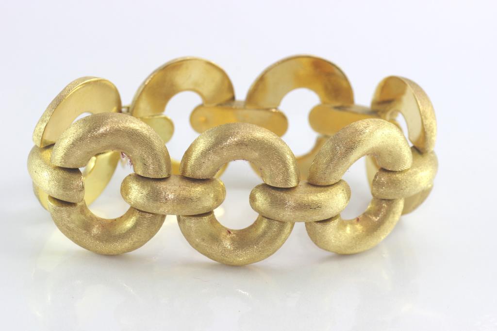 Italian 18K brushed gold bracelet