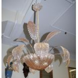 Murano Toso glass ceiling light / chandelier