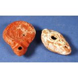 Ancient Roman terracotta oil lamp