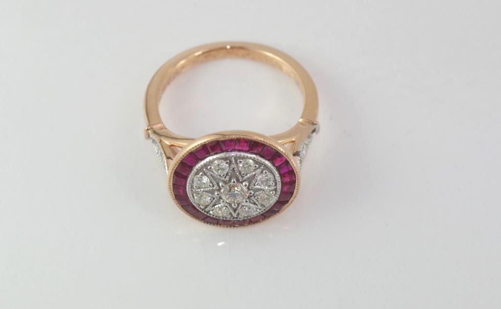 18ct rose gold, ruby and diamond ring - Image 2 of 3