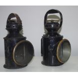 Two NSW Railways guard's oil lamps