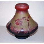 Vintage Daum Nancy cameo art glass vase