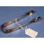 Pair Victorian sterling silver sugar nips