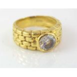 18ct yellow gold ring with diamond simulant