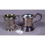 Two various sterling silver christening mugs