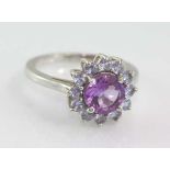 Silver and amethyst ring