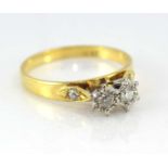 18 ct yellow gold two stone diamond ring