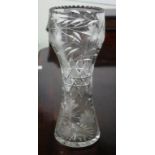 Large Bohemian cut crystal vase