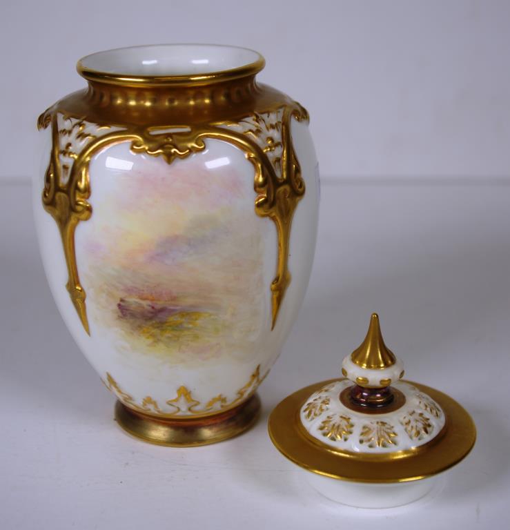 Royal Worcester lidded signed pot pouri vase - Image 3 of 4