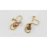 9ct yellow & rose gold earrings