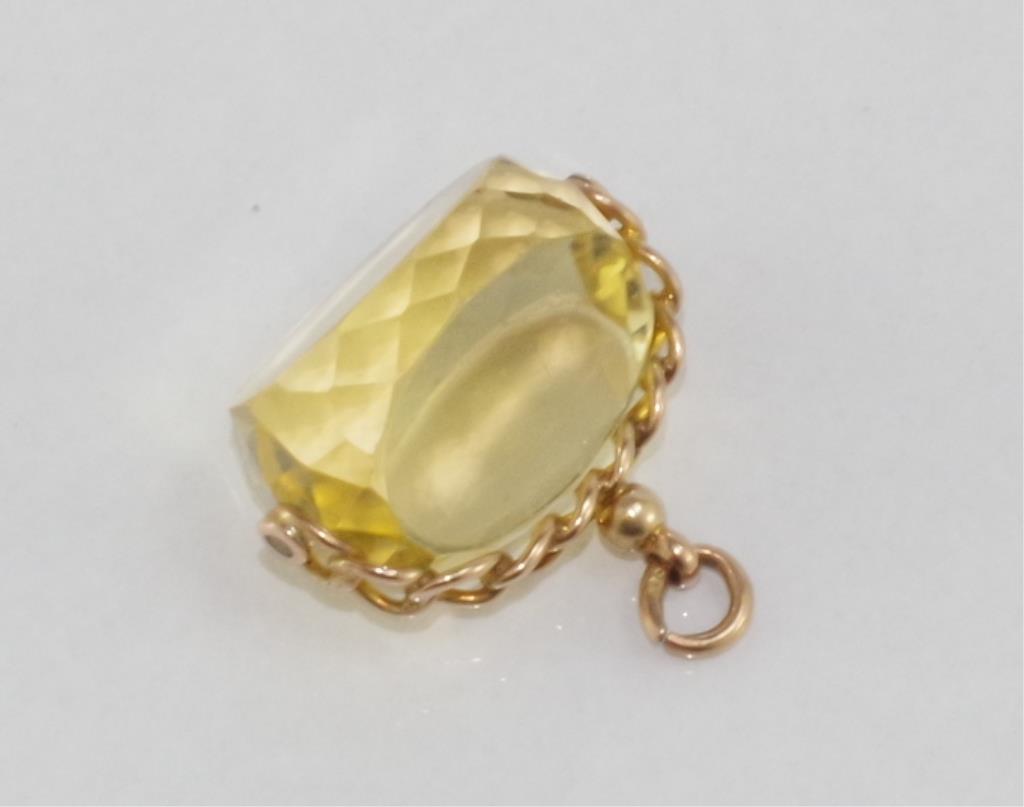 Antique 9ct gold and citrine spinner - Image 2 of 2