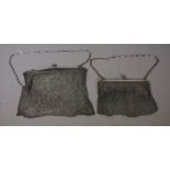 Two silver topped purses