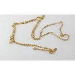 9ct yellow gold long, fine necklace