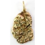 Freeform 12ct gold "nugget" pendant