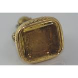 Antique 9ct gold and citrine seal