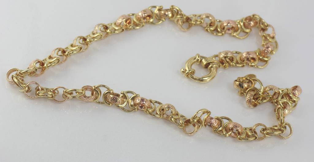 9ct yellow & rose gold necklace - Image 2 of 2