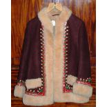 Vintage Polish suede & fur lined coat