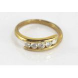 9ct yellow gold and 5 diamond ring