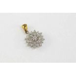 9ct yellow gold and diamond pendant