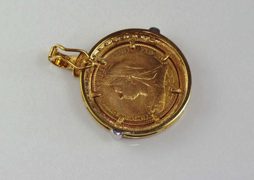 British 1899 half sovereign pendant enhancer - Image 2 of 2
