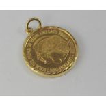 Australian 1981 $200 gold coin in pendant