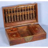 Vintage Chinese wood cased abacus & workbox