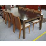 Contemporary nine piece dining suite